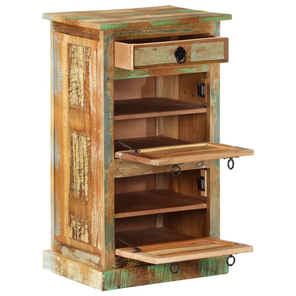 Earth Shoe Cabinet Multicolor Solid Reclaimed Wood Rectangular