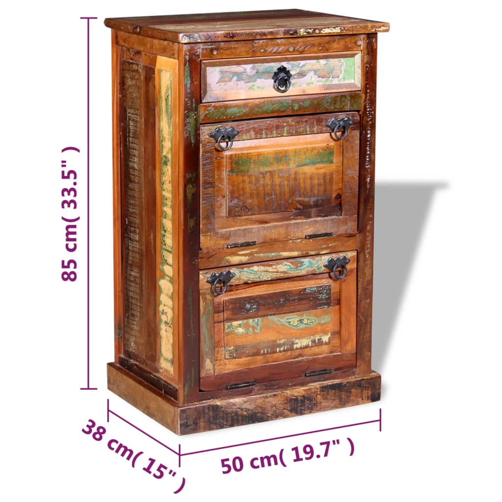 Earth Shoe Cabinet Multicolor Solid Reclaimed Wood Rectangular