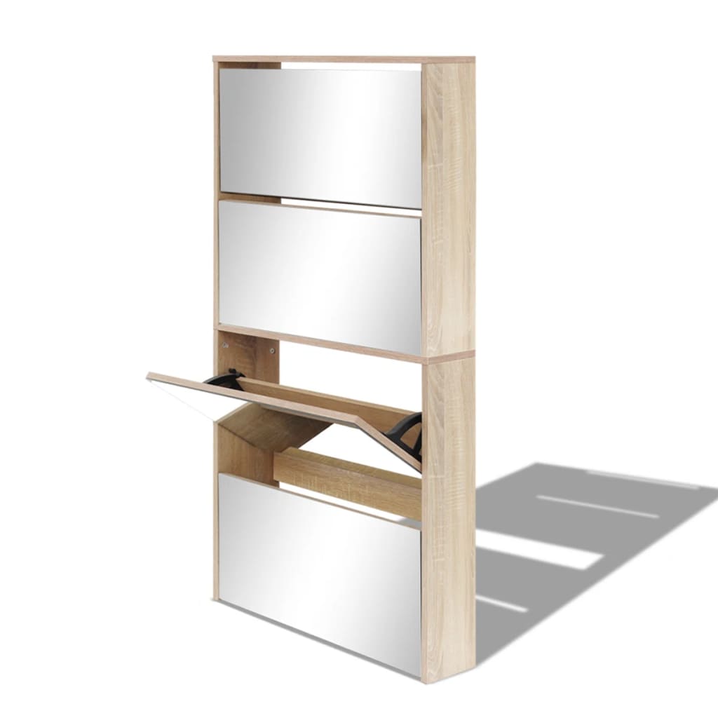 Mode Shoe Rack Oak Engineered wood, Mirror  Shoe Rack