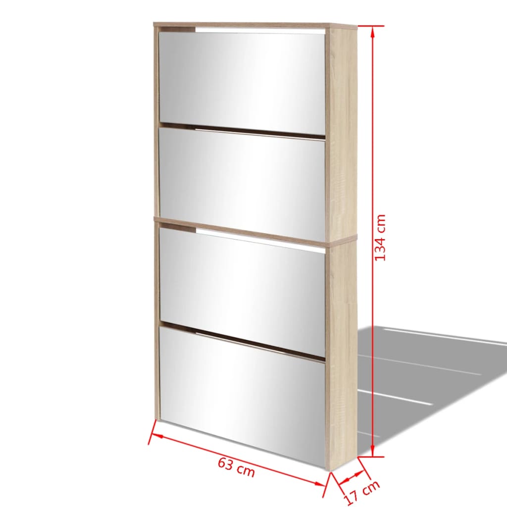 Mode Shoe Rack Oak Engineered wood, Mirror  Shoe Rack