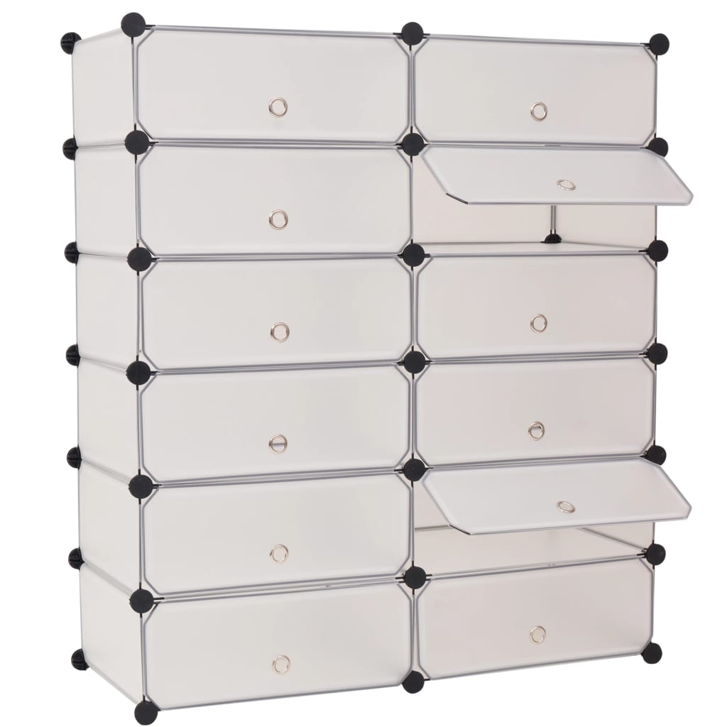 Mode Shoe Organizer White Polystyrene & Steel Tall & Wide
