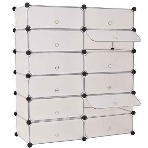 Mode Shoe Organizer White Polystyrene & Steel Tall & Wide