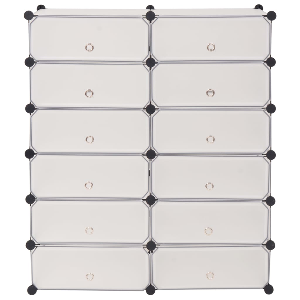 Mode Shoe Organizer White Polystyrene & Steel Tall & Wide