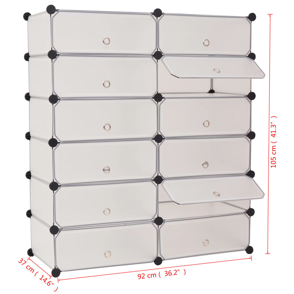 Mode Shoe Organizer White Polystyrene & Steel Tall & Wide
