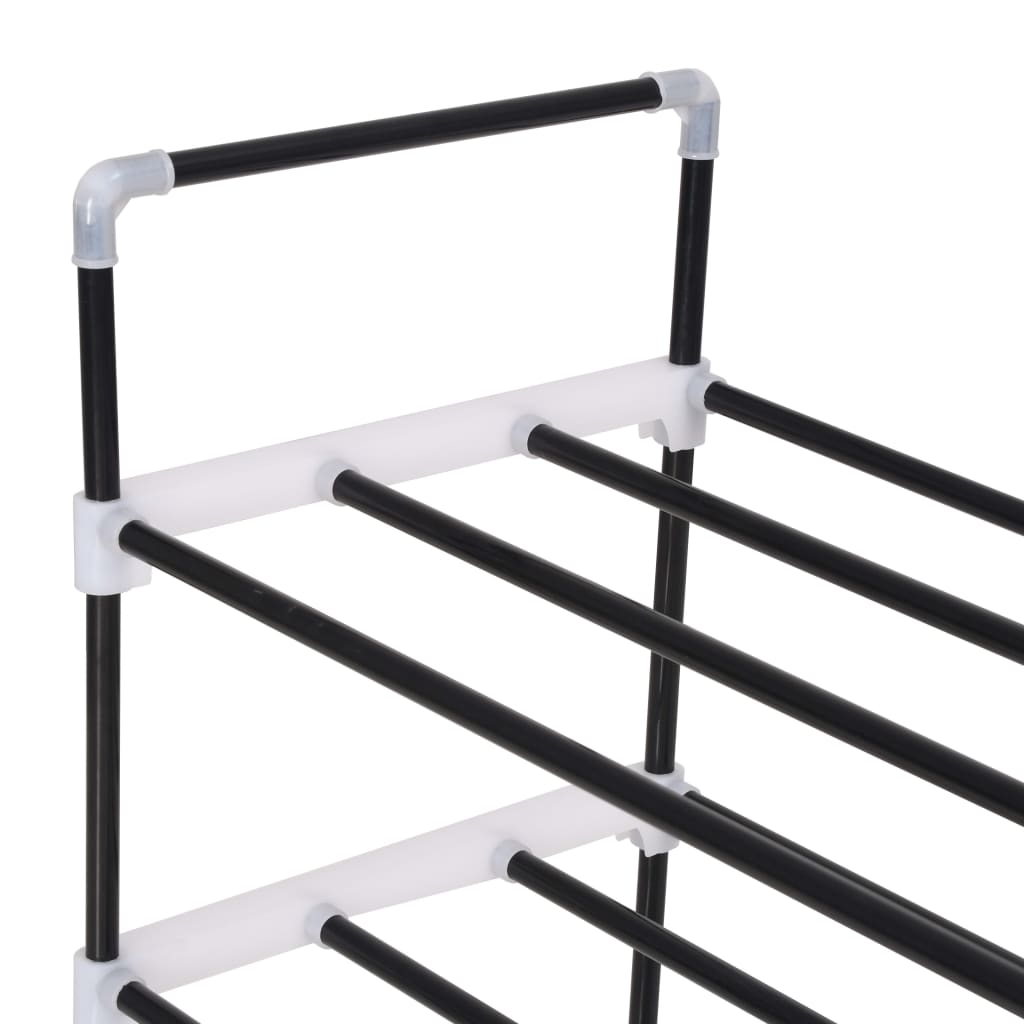Loft Shoe Rack Black Metal Rectangular 4 Tiers
