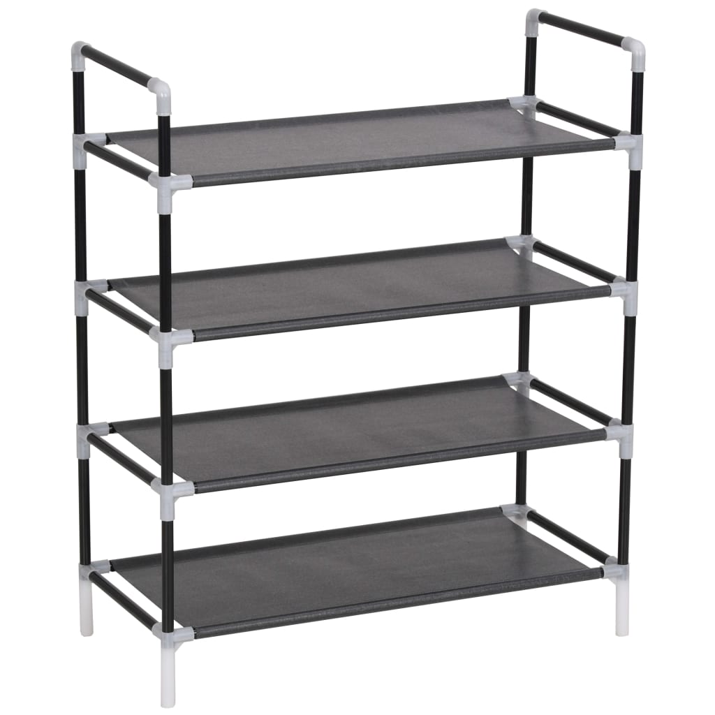Mode Shoe Rack Black Metal Rectangular 4 Tiers