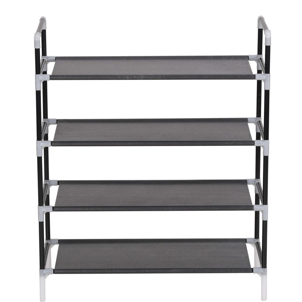 Mode Shoe Rack Black Metal Rectangular 4 Tiers