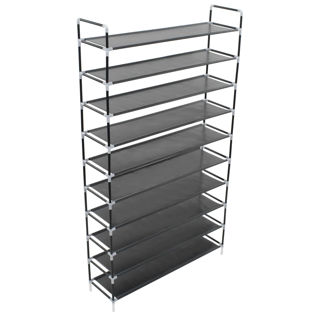 Mode Shoe Rack Black Metal 4 Tall 14 Tiers