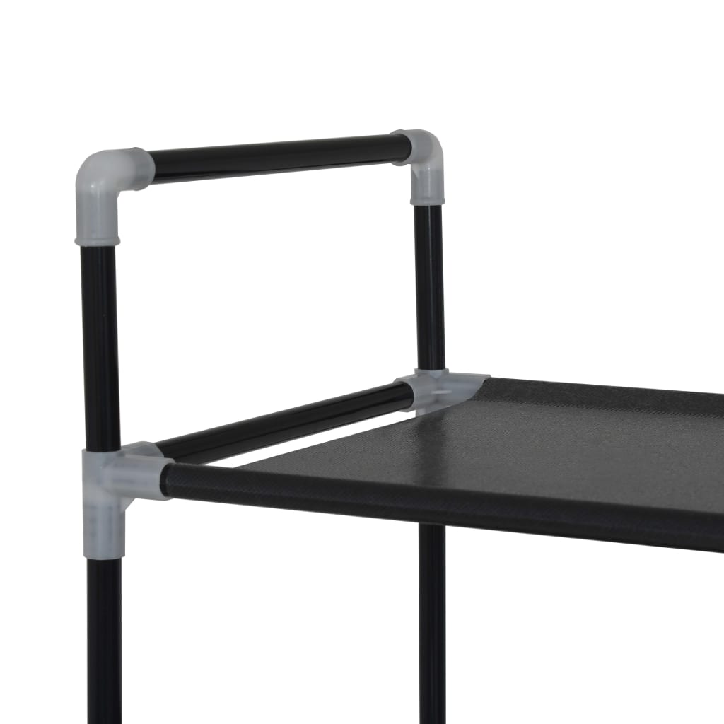 Mode Shoe Rack Black Metal 4 Tall 14 Tiers