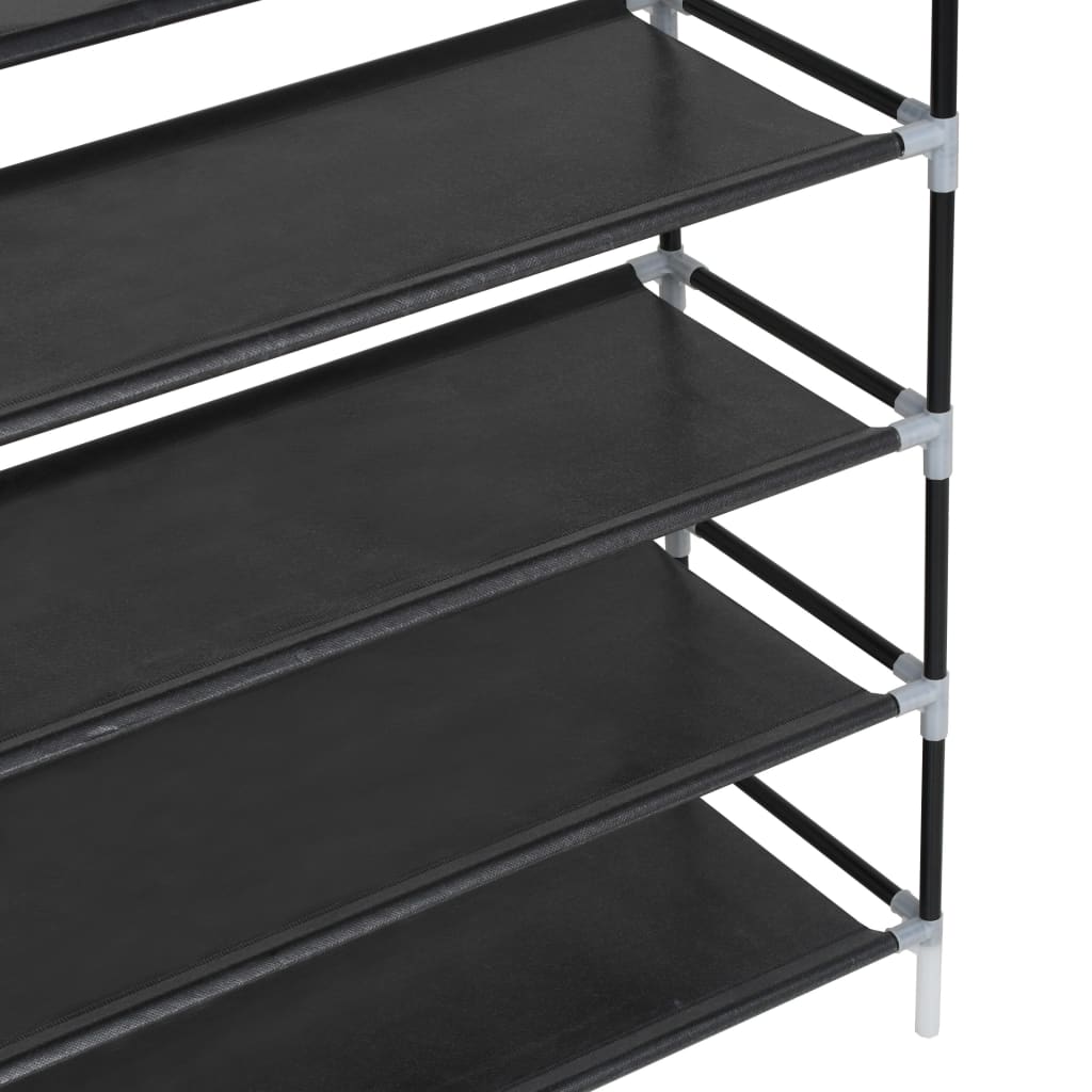 Mode Shoe Rack Black Metal 4 Tall 14 Tiers