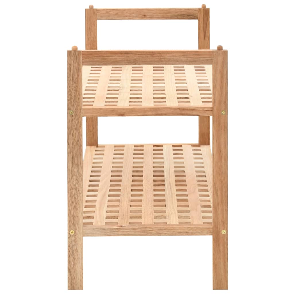 Earth Shoe Rack Natural Solid Walnut 2 Tiers