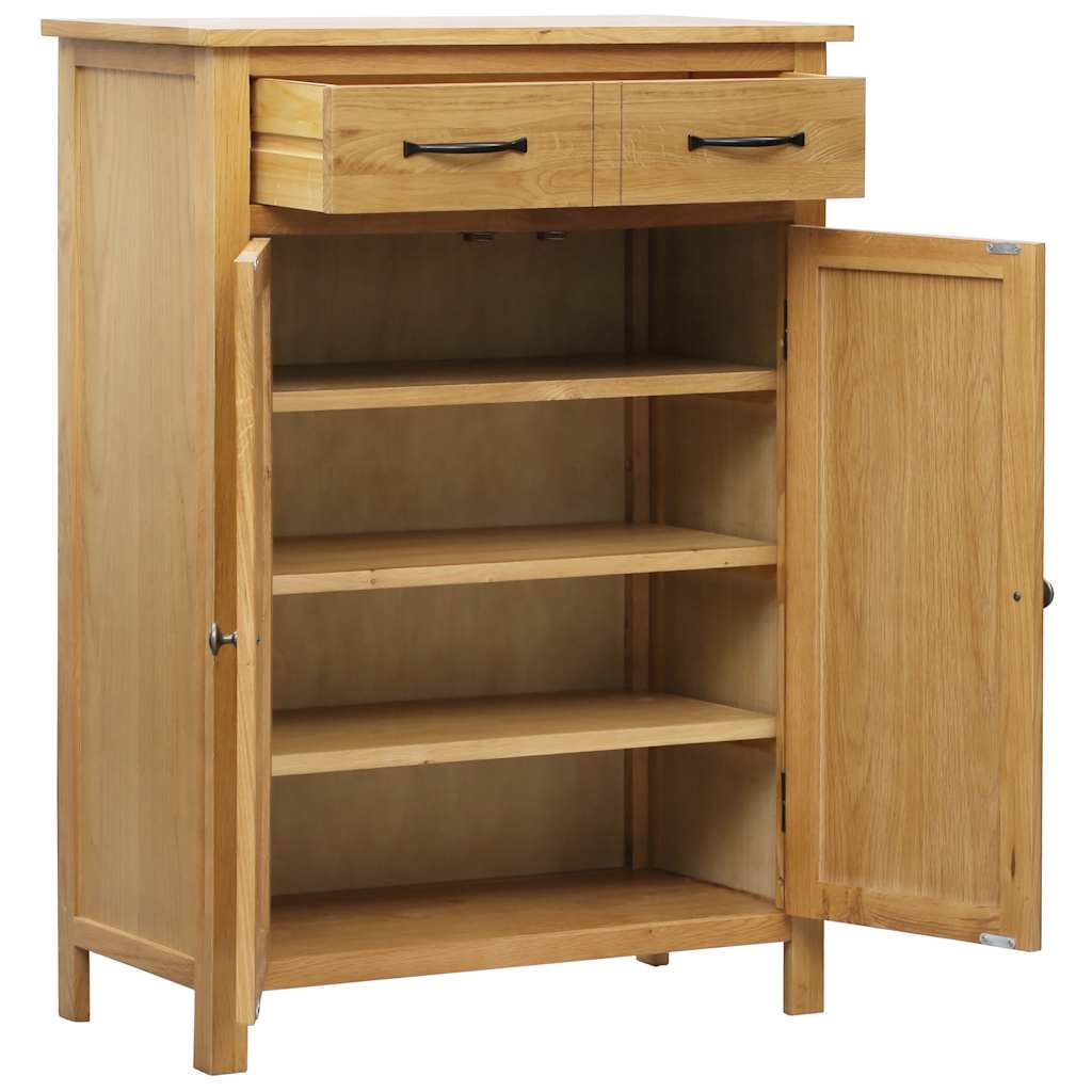 Arc Shoe Rack Natural Solid Oak 3 Compartments Rectangular