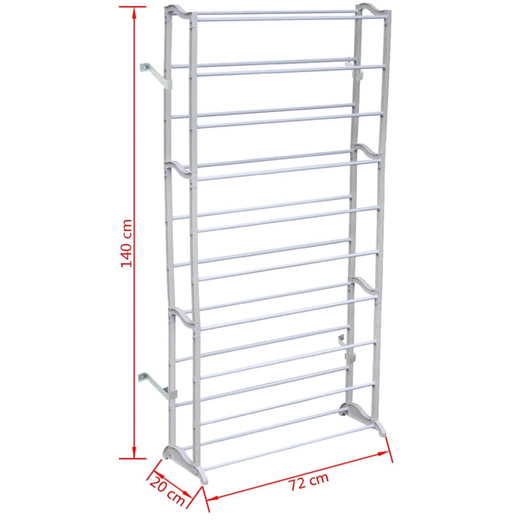 Mode Shoe Rack Gray Polypropylene Light Weight 12 Tiers