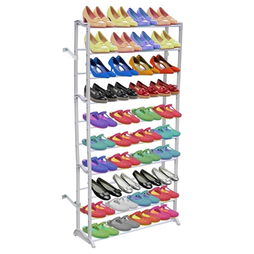 Mode Shoe Rack Gray Polypropylene Light Weight 12 Tiers