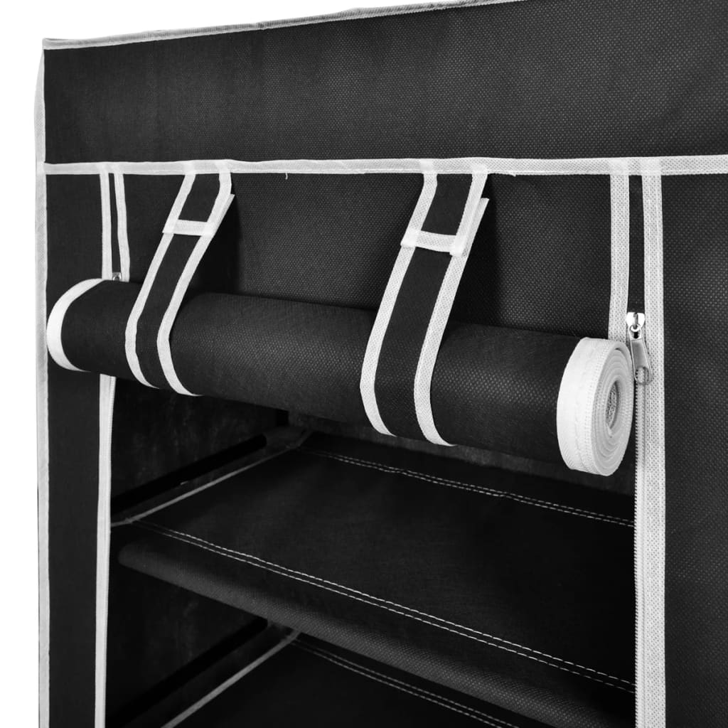 Mode Shoe Rack Fabric & Powder-Coated Steel 6 Tiers Tall & Narrow