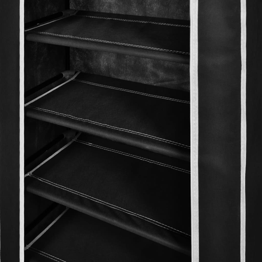 Mode Shoe Rack Fabric & Powder-Coated Steel 6 Tiers Tall & Narrow