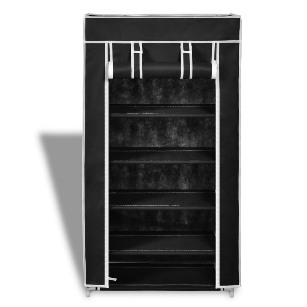 Mode Shoe Rack Fabric & Powder-Coated Steel 6 Tiers Tall & Narrow