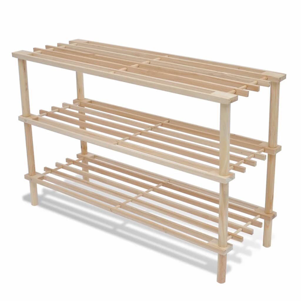 Loft Shoe Cabinet Set Of 2 Oak Wide & Long 3 Tiers