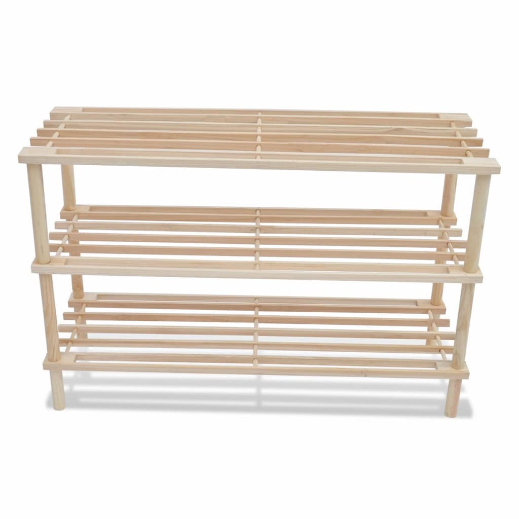 Loft Shoe Cabinet Set Of 2 Oak Wide & Long 3 Tiers