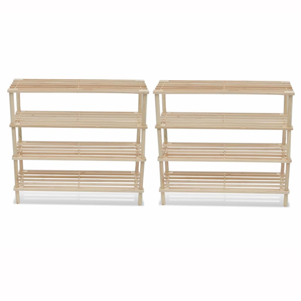 Loft Shoe Cabinet Set Of 2 Oak Wide & Long 3 Tiers