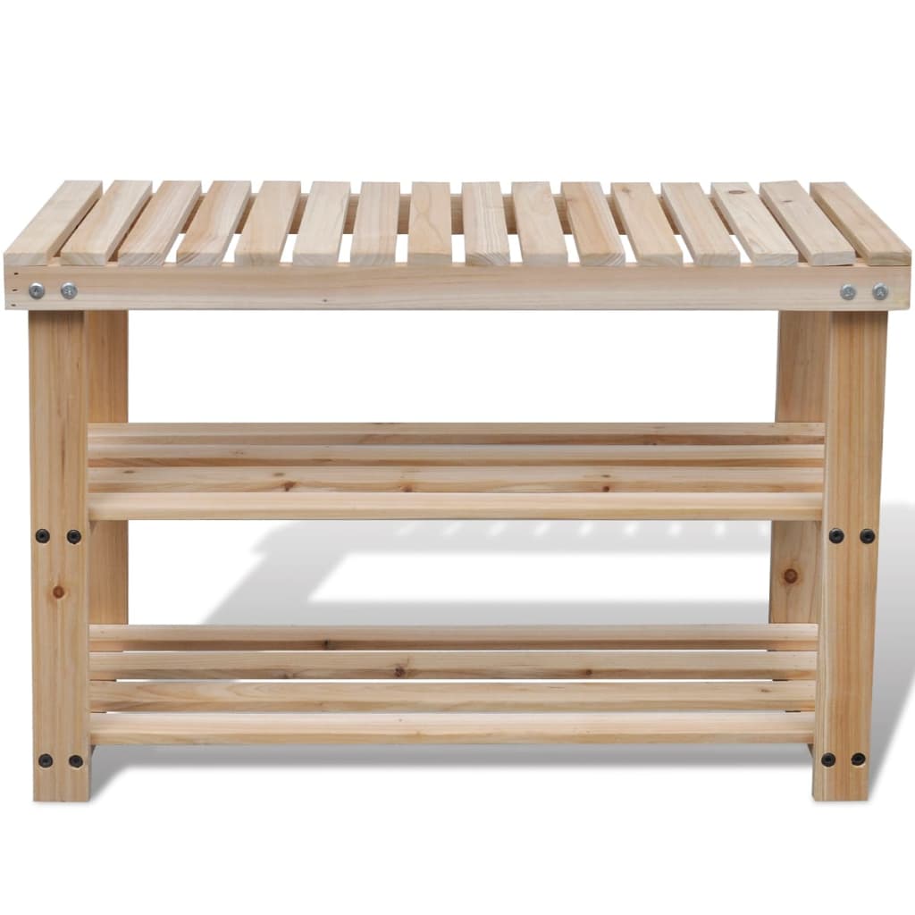 Loft Shoe Cabinet Oak Wide & Long 3 Tiers