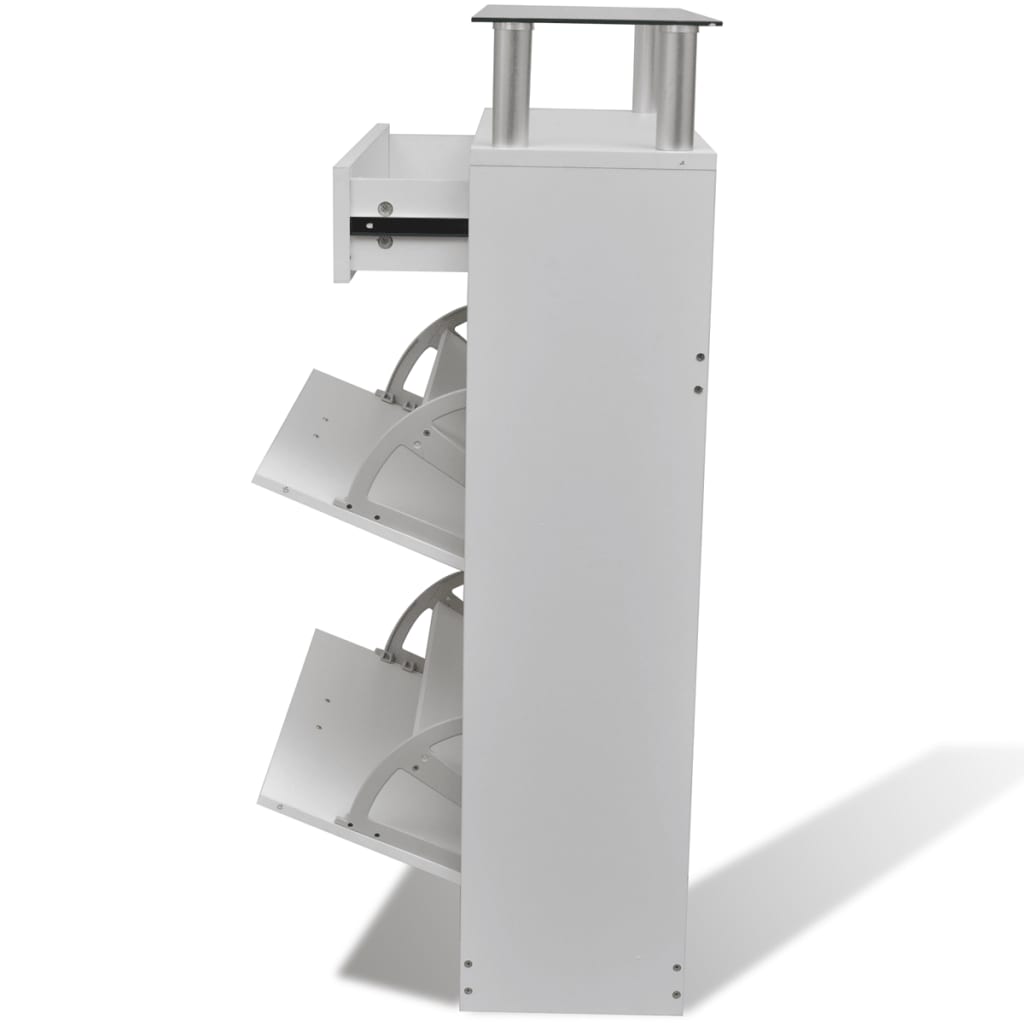 Loft Shoe Cabinet Engineered Wood 3 Drop-Down Drawers Medium Height