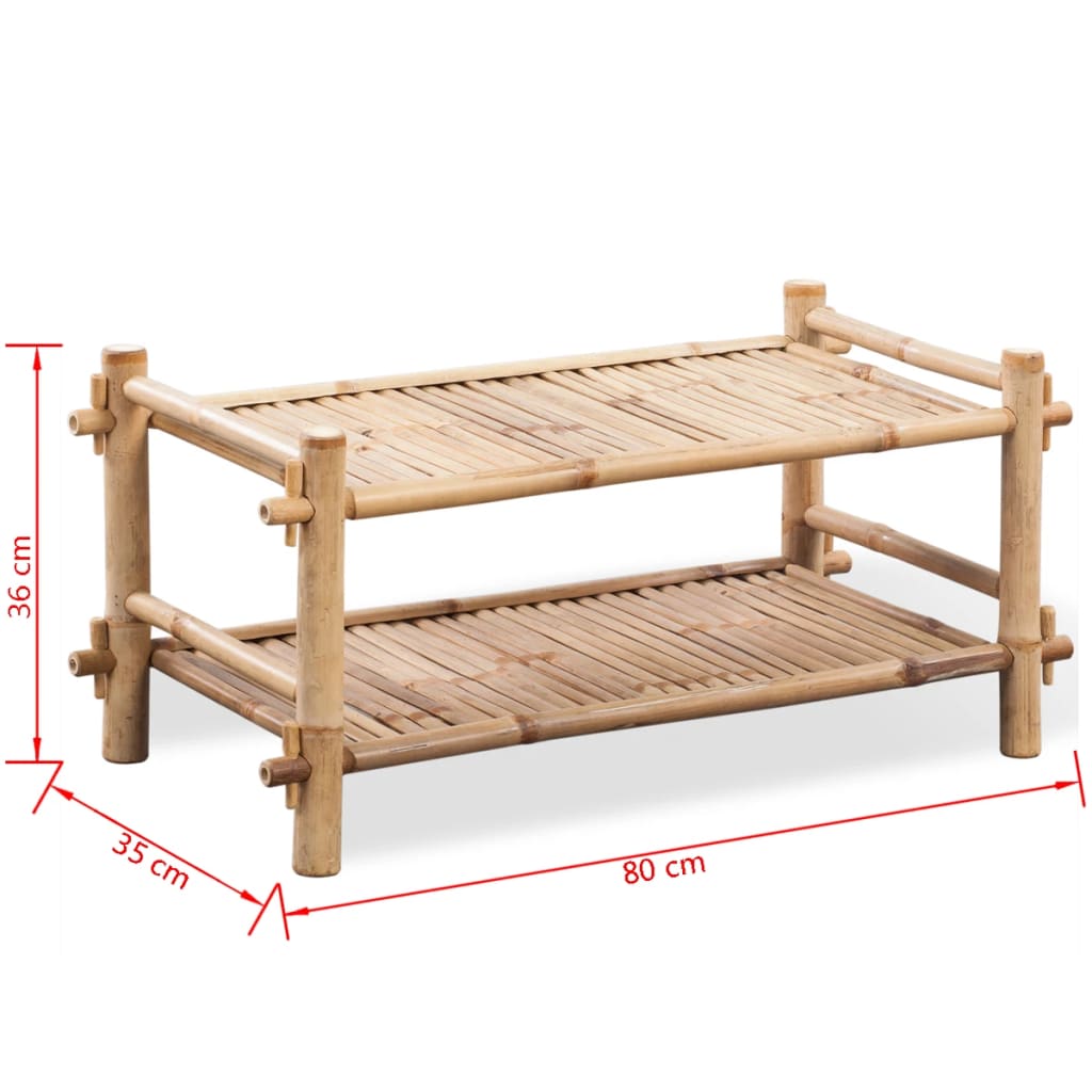 Loft Shoe Rack Bamboo 2 Tier Rectangular
