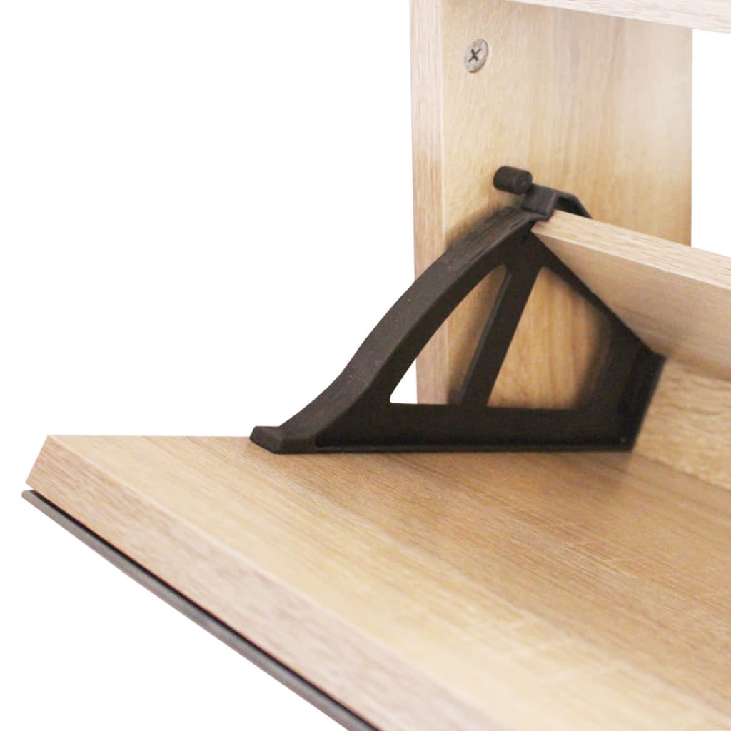 Arc Shoe Bench Natural Walnut & Glass Mirror 3 Compartments Tall & Narrow