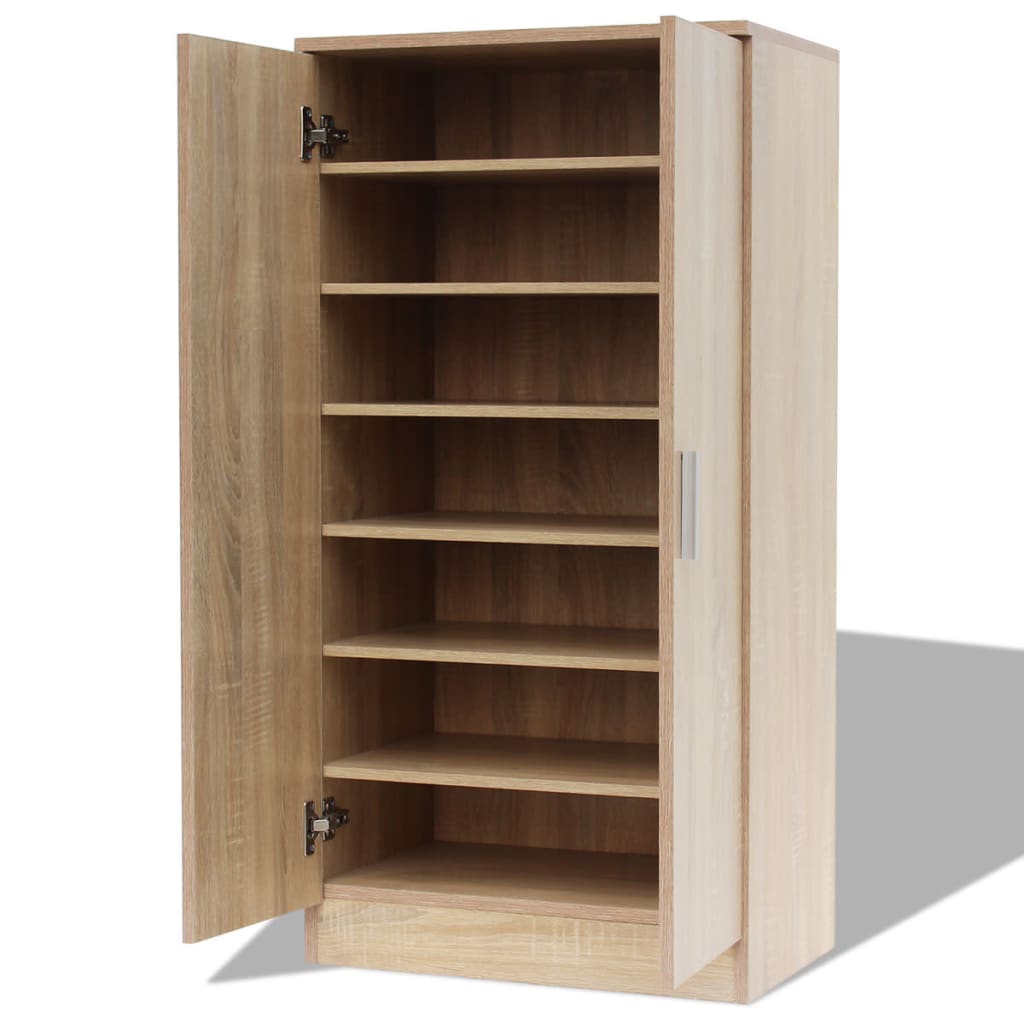 Loft Shoe Rack Oak 2 Compartments Rectangular