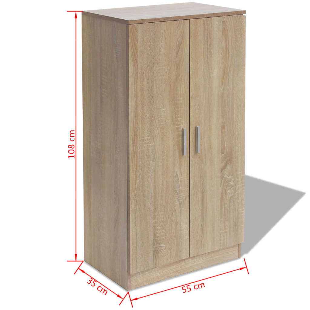 Loft Shoe Rack Oak 2 Compartments Rectangular