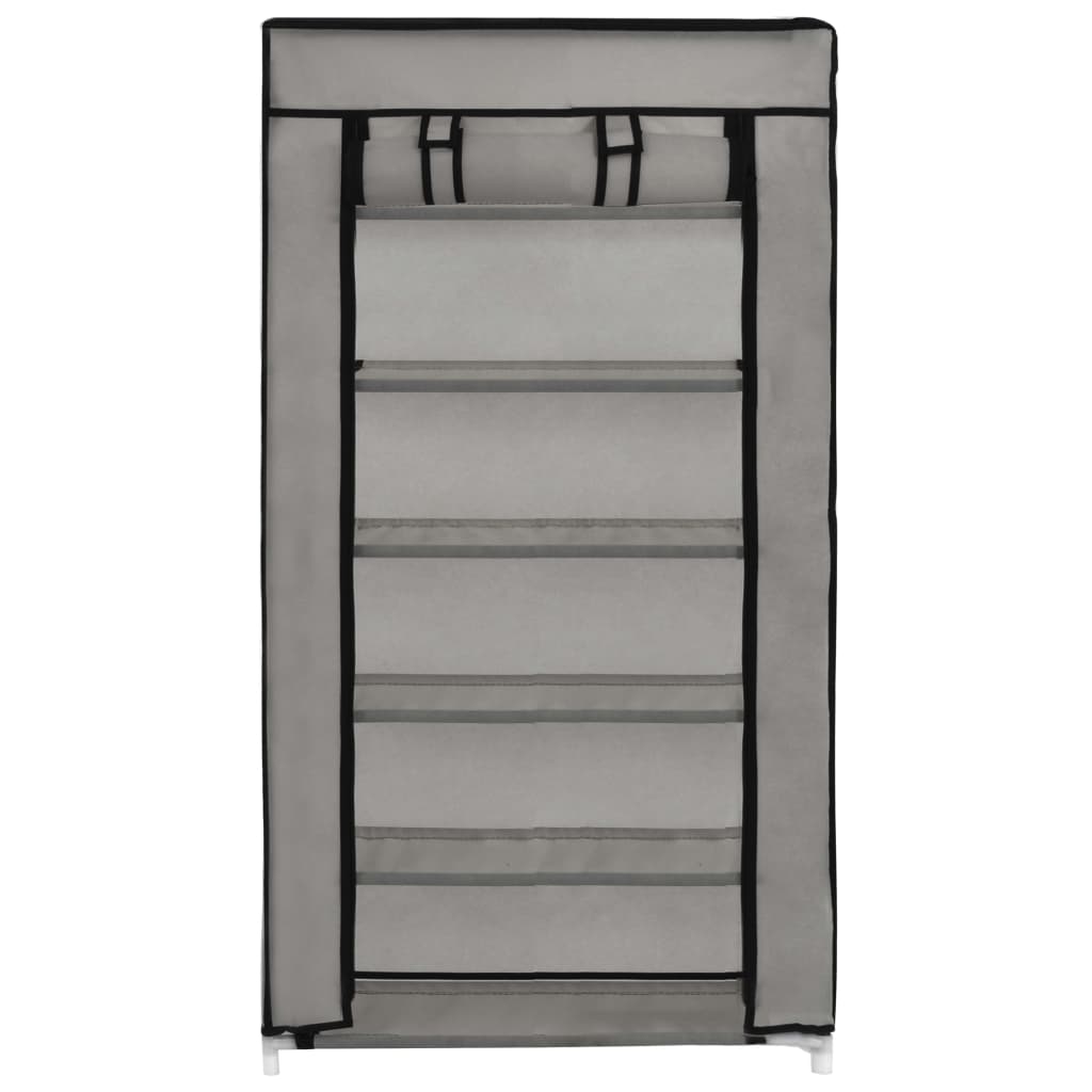 Craft Shoe Cabinet Gray Polypropylene & Iron 10 Tiers