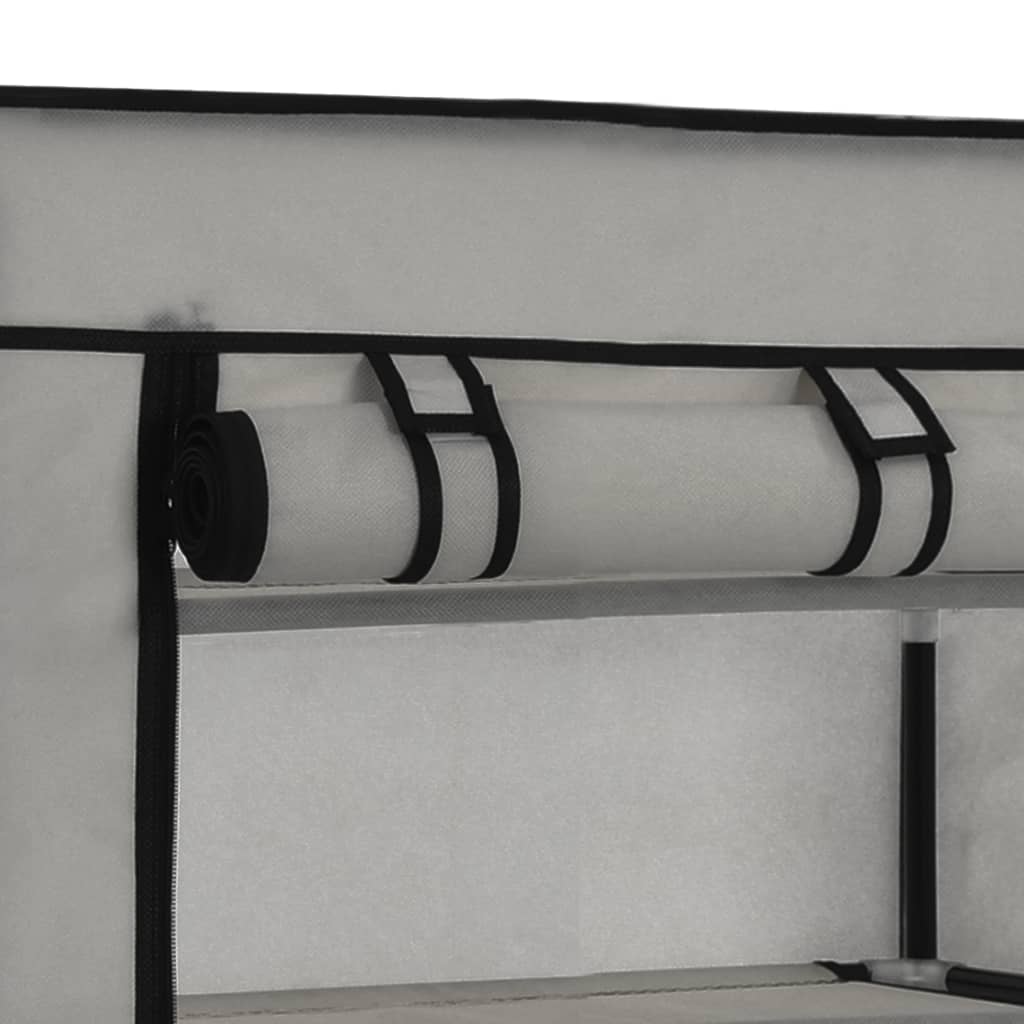 Craft Shoe Cabinet Gray Polypropylene & Iron 10 Tiers
