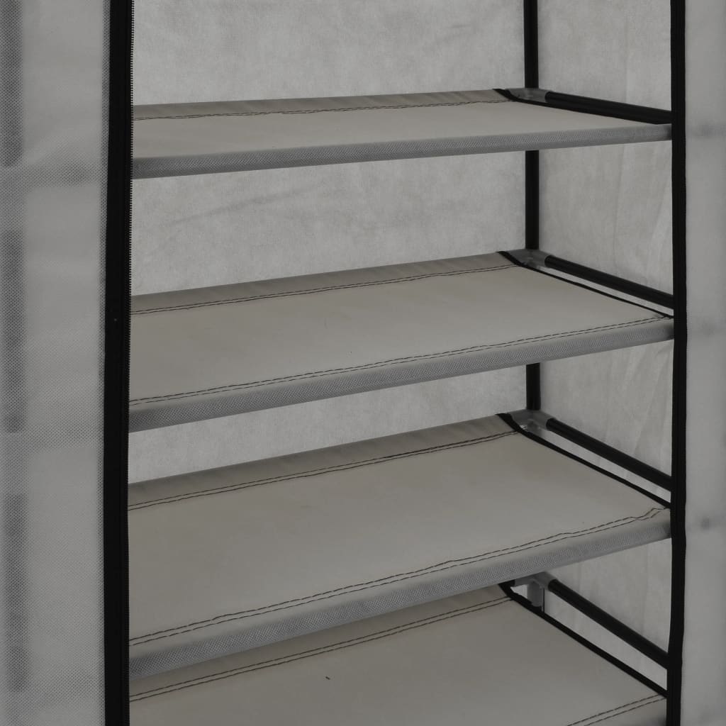 Craft Shoe Cabinet Gray Polypropylene & Iron 10 Tiers