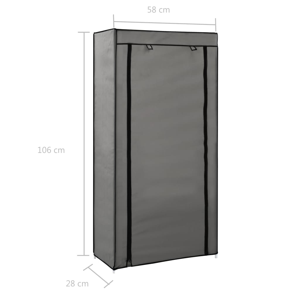 Craft Shoe Cabinet Gray Polypropylene & Iron 10 Tiers