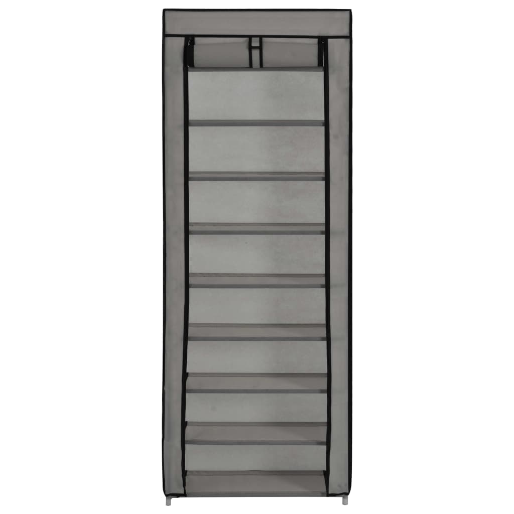 Craft Shoe Cabinet Gray Polypropylene & Iron 10 Tiers