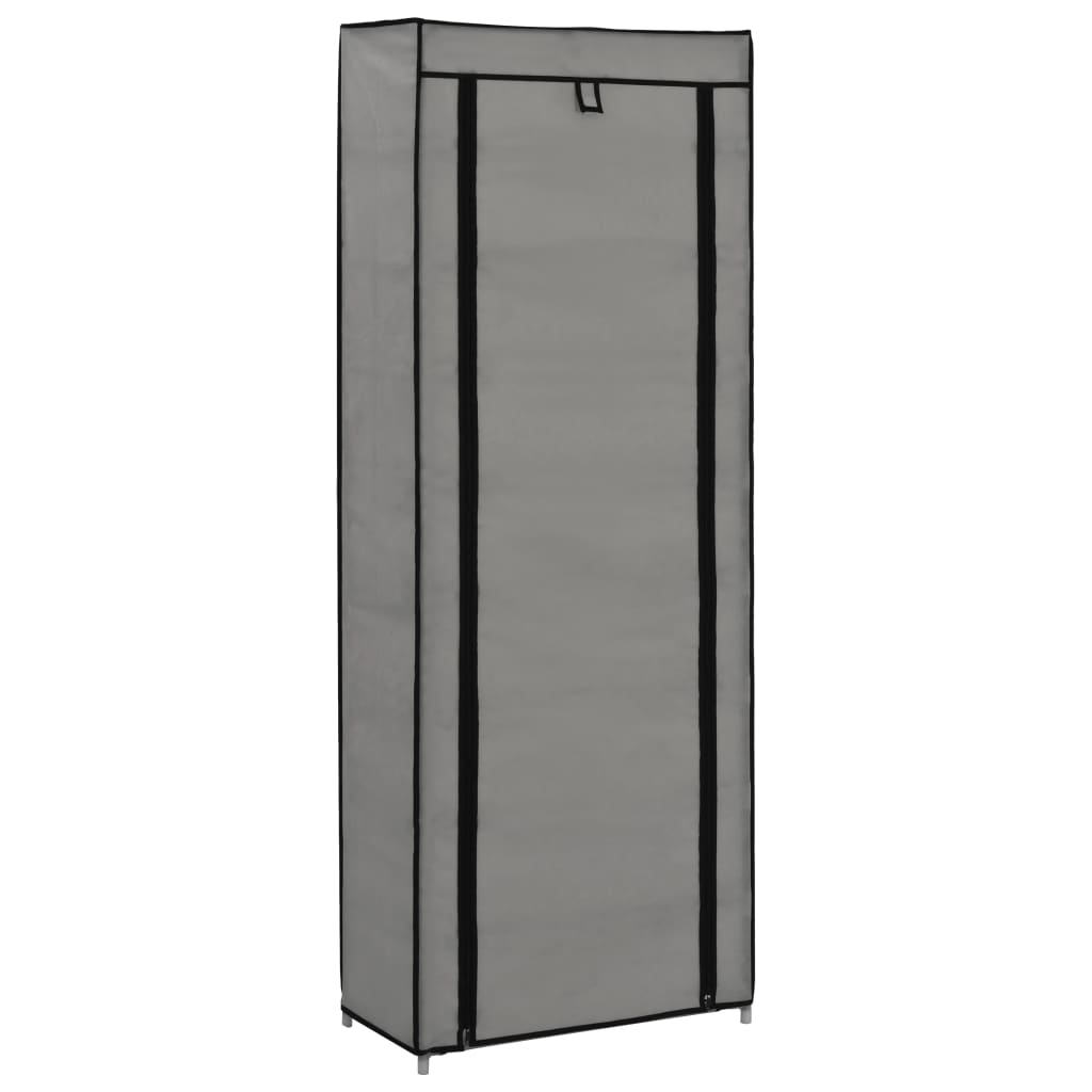 Craft Shoe Cabinet Gray Polypropylene & Iron 10 Tiers