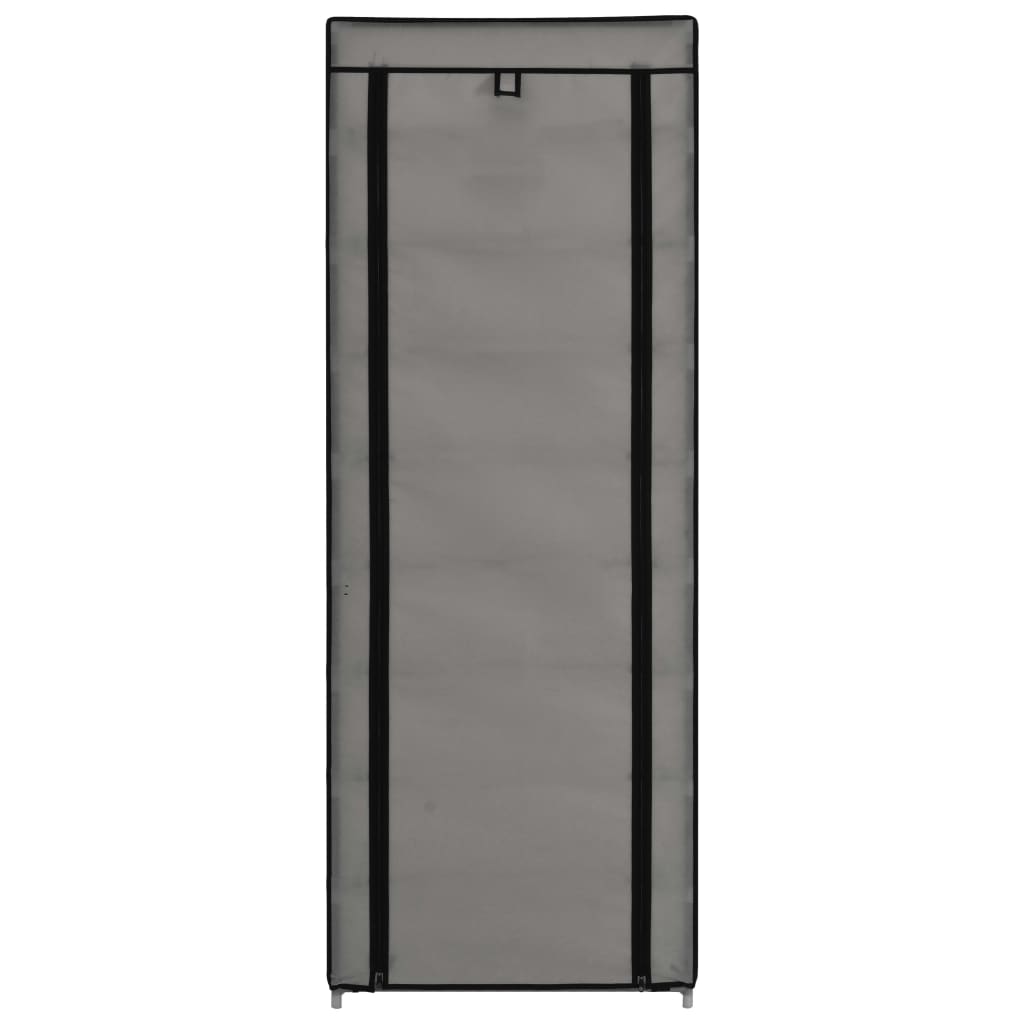 Craft Shoe Cabinet Gray Polypropylene & Iron 10 Tiers