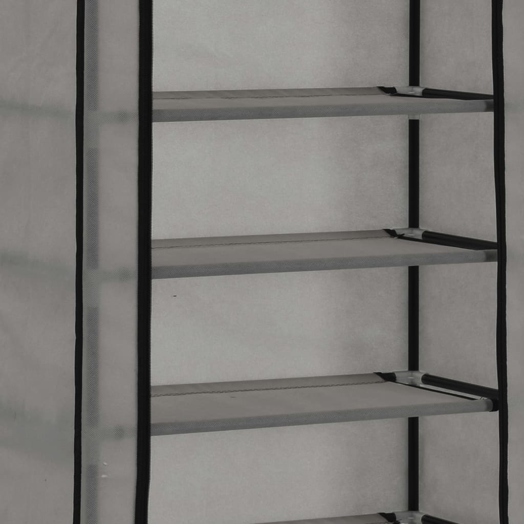 Craft Shoe Cabinet Gray Polypropylene & Iron 10 Tiers