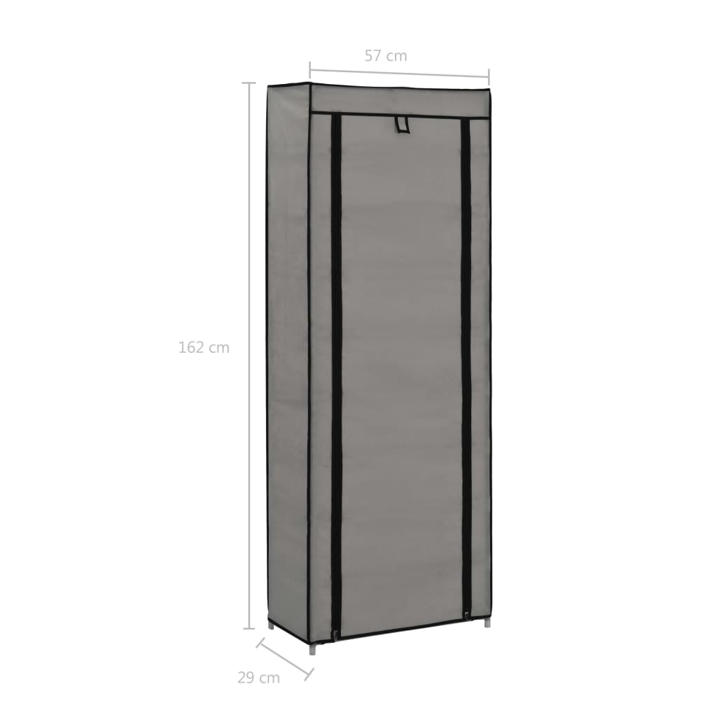 Craft Shoe Cabinet Gray Polypropylene & Iron 10 Tiers