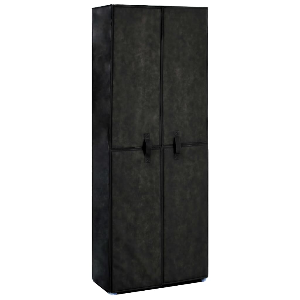 Craft Shoe Cabinet Black Polypropylene & Iron 10 Tiers