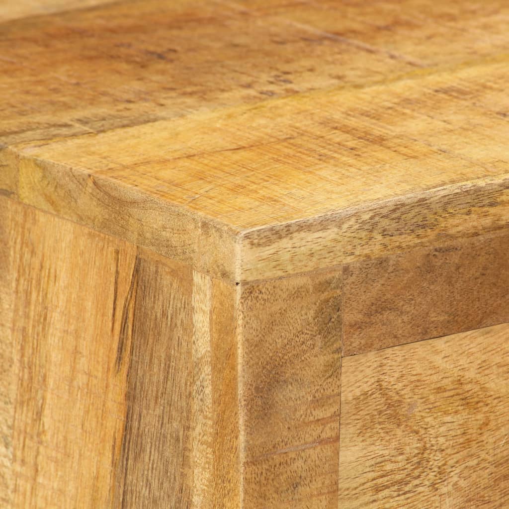 Mode Shoe Cabinet Natural Mango Wood 2 Compartments On Wheels