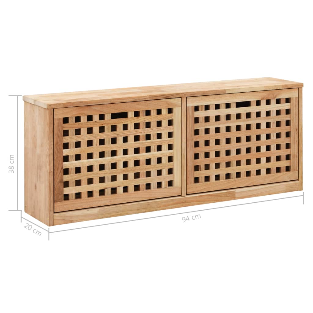 Arc Shoe Organizer Natural Solid Walnut 2 Compartments Wide & Long