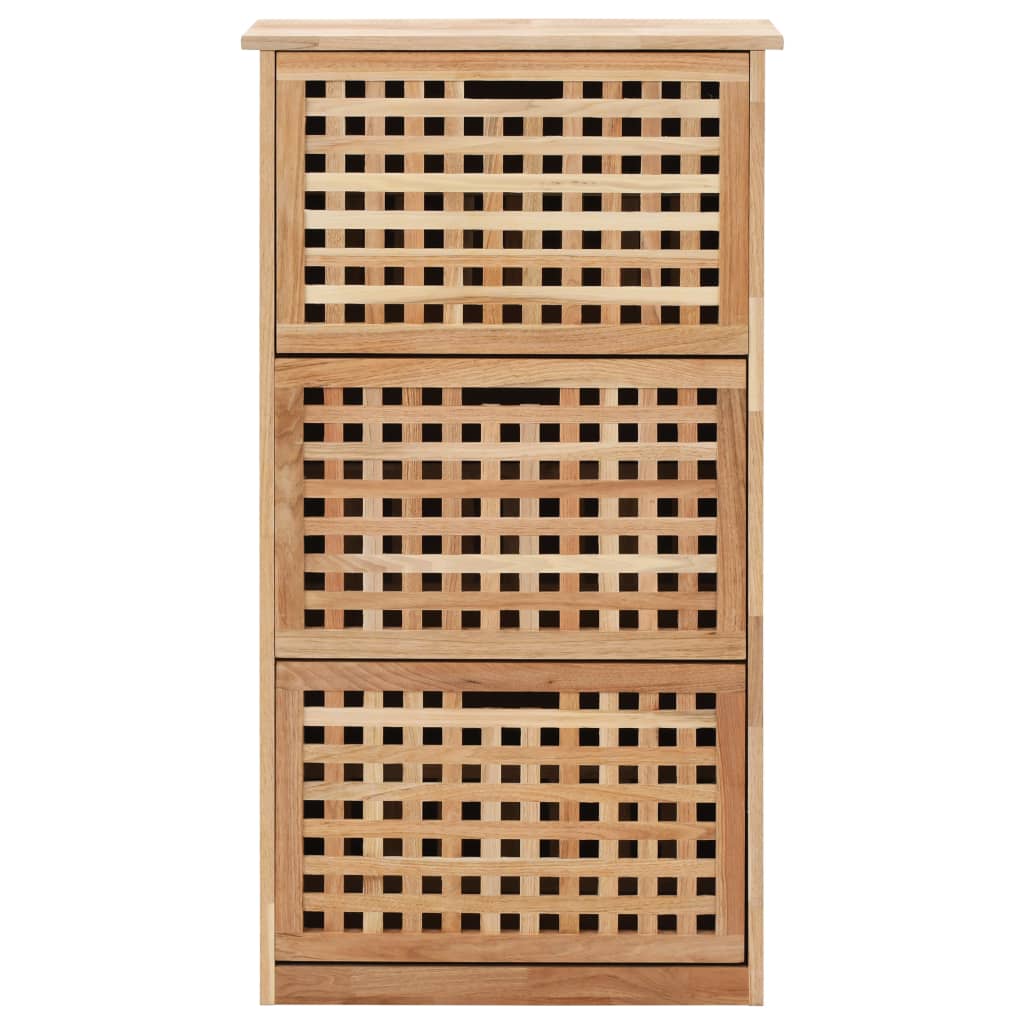 Mode Shoe Organizer Natural Solid Walnut 3 Compartments Tall & Narrow