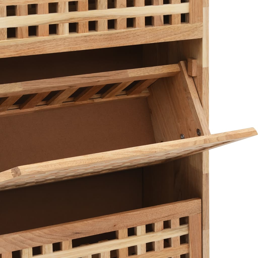 Mode Shoe Organizer Natural Solid Walnut 3 Compartments Tall & Narrow