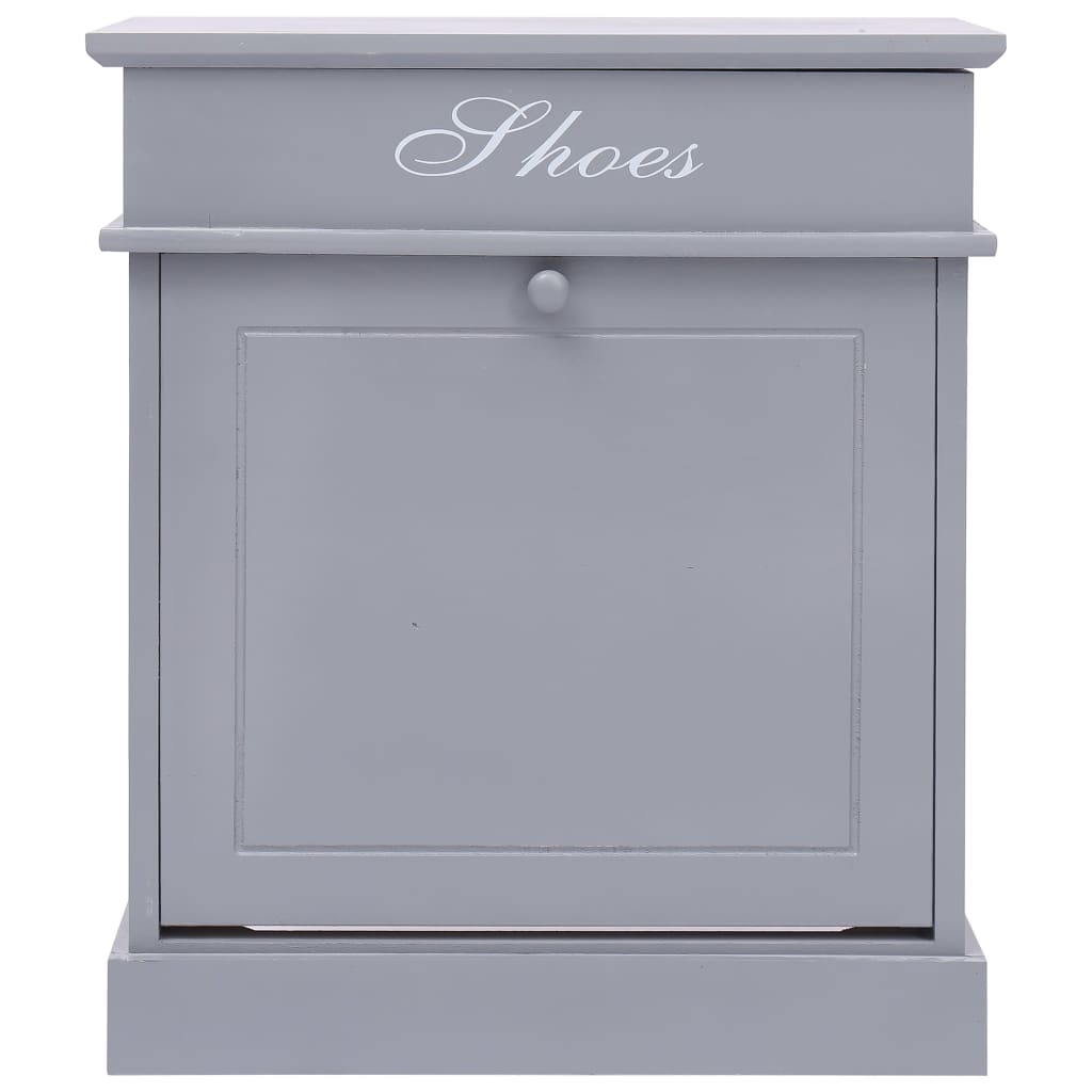 Earth Shoe Cabinet Gray Paulownia wood 5 Compartments Rectangular