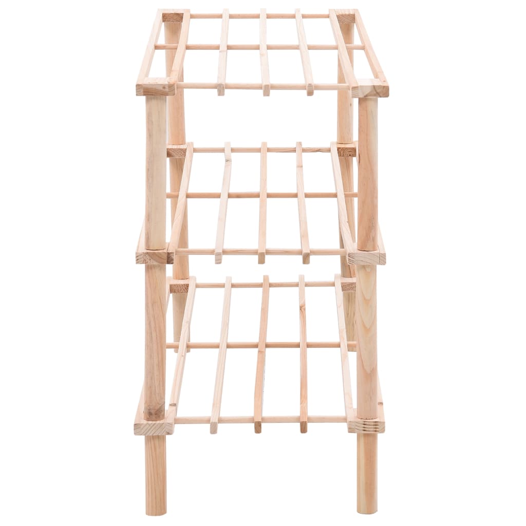 Craft Shoe Rack Natural Oak 3 Tiers Rectangular