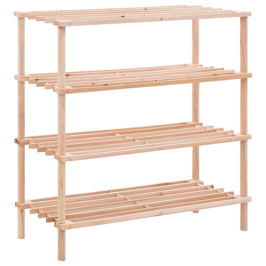 Craft Shoe Rack Natural Oak 3 Tiers Rectangular