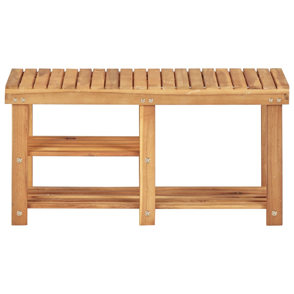 Mode Shoe Rack Natural Solid Acacia Compact 3 Tiers & 4 Compartments