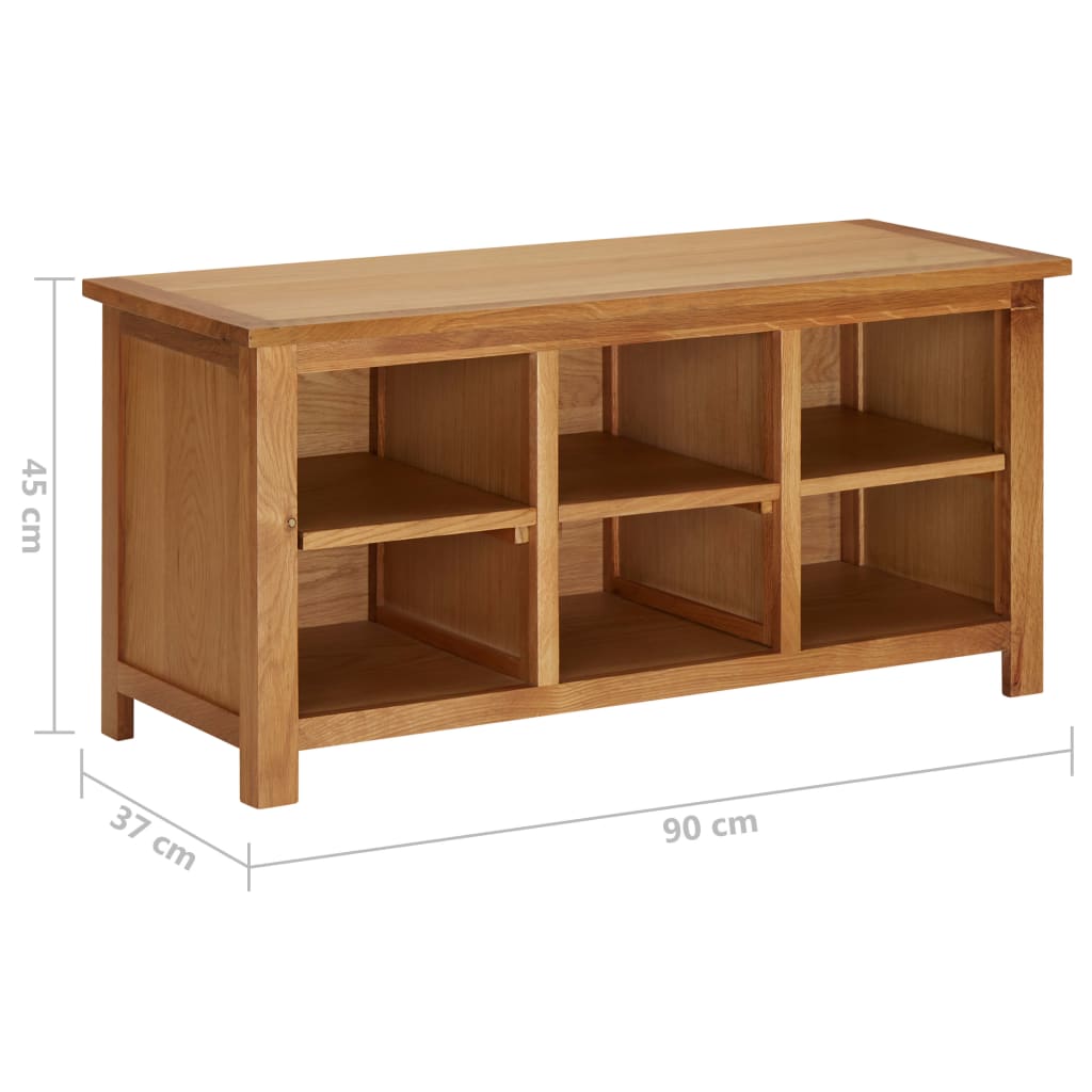 Mode Shoe Rack Natural Solid Oak 6 Compartments Rectangular