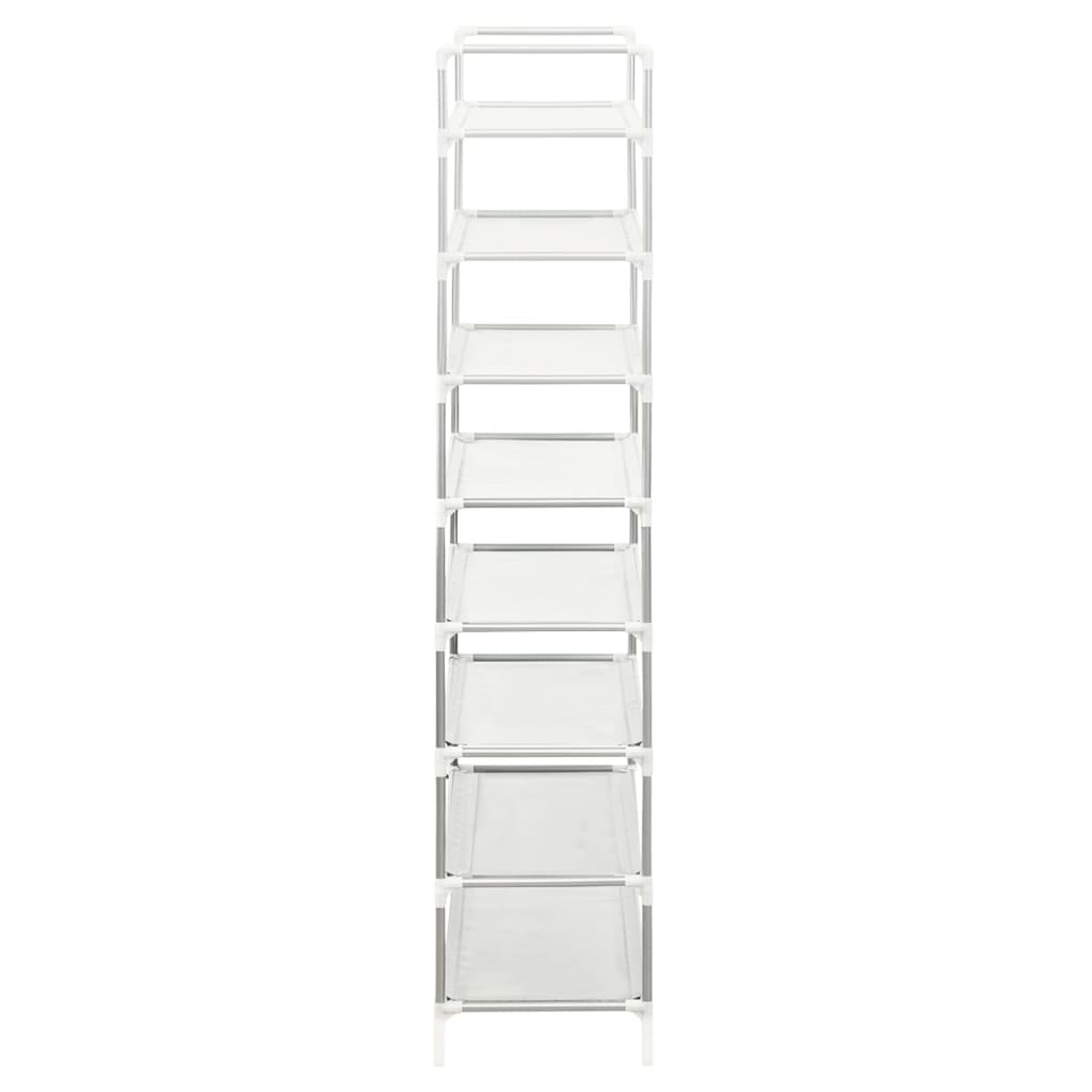 Shoe Rack Silver Metal & Non-Woven Fabric 8 Tiers